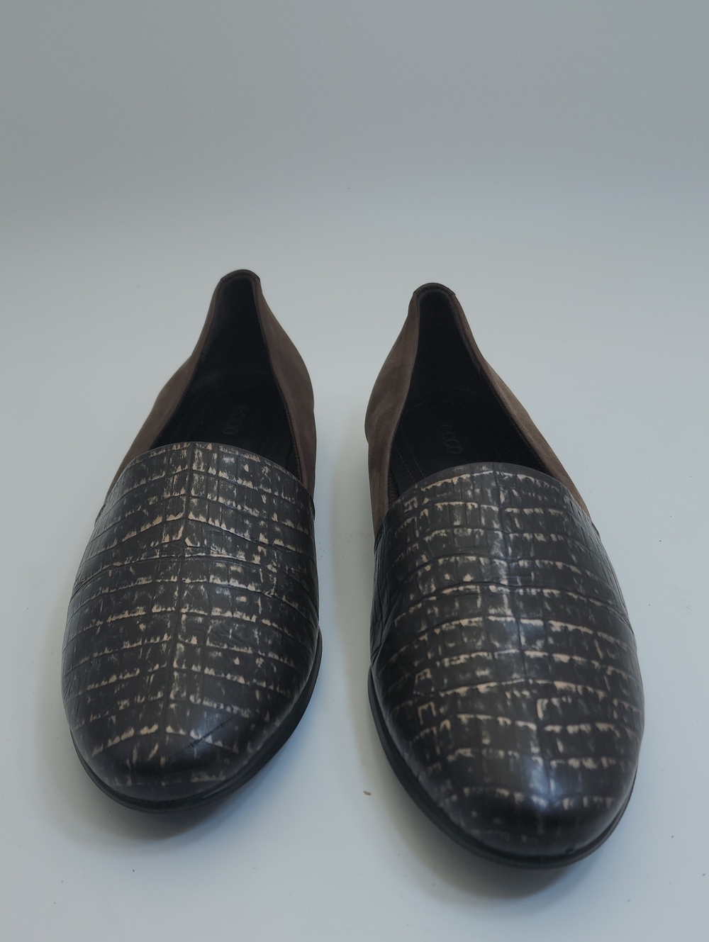 ECCO Women's Touch Ballerina 2.0 Croc-Embossed Leather Loafer Flats Size 41 - Picture 2 of 13